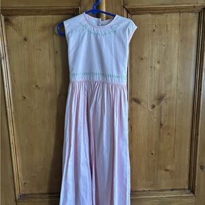 Strasburg Pink Dress with Floral Embroidery